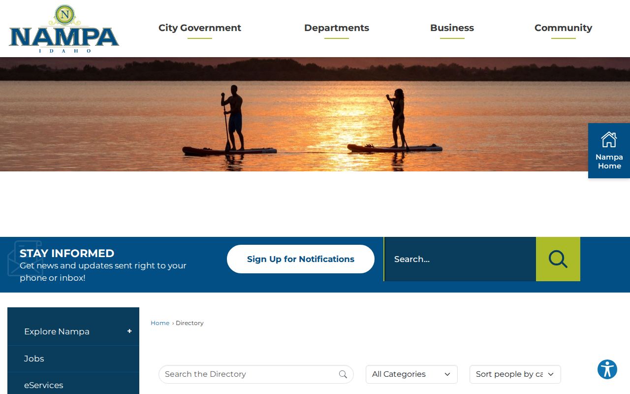 Nampa residents directory city staff name search
