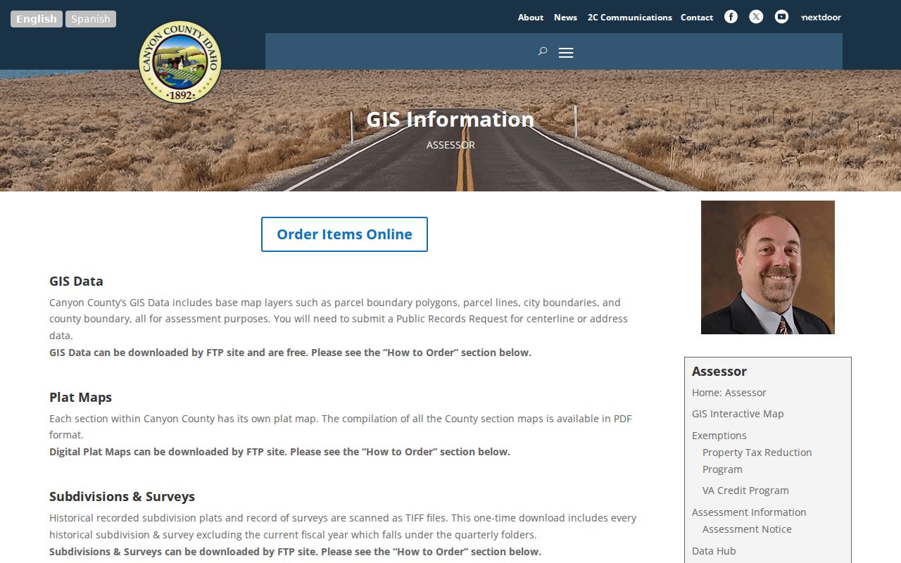 Nampa street directory Canyon County GIS map research